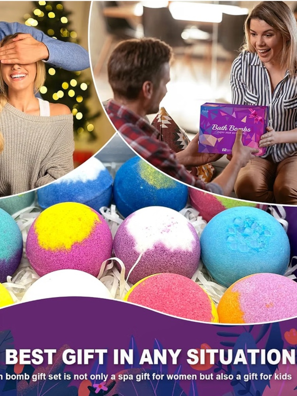 Bath Bombs for Women Gift Set 12 Pack Natural Relaxing Bath Bombs for Her - Picture 12 of 15